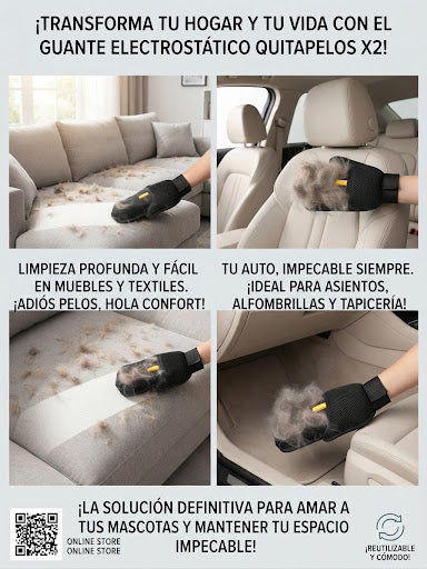 🐾 Guante Electroestático Quitapelos X2🐶🐱